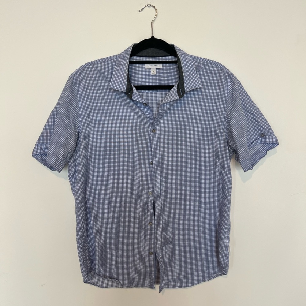 Calvin Klein Patterned Pocket Short Sleeve Easy Shirt